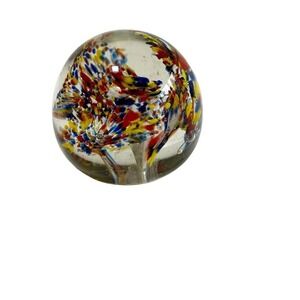 Vintage Glass Art Controlled Bubble Paperweight